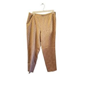 Ann Taylor Petites Size 10 Gold Brown Patterned Dress Pants